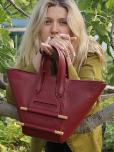 Cassis Mini Leather Burgundy